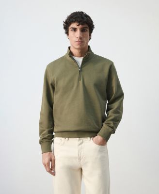 Men's Cotton Zip-Neck Sweatshirt