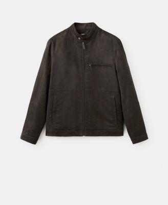 Men's Suede-Effect Biker Jacket