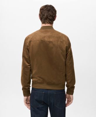 Men's Suede-Effect Bomber Jacket