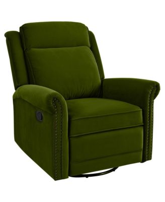 Velvet Swivel Rocking Chair, Modern Upholstered Glider Chair Adjustable Backrest Recline