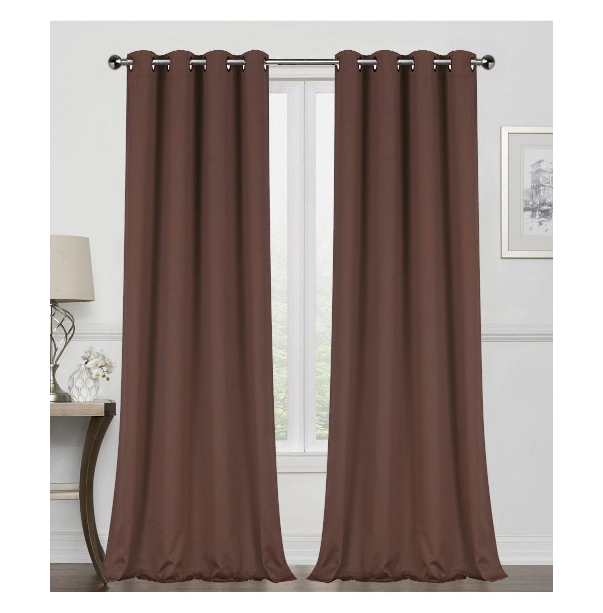 Kate Aurora 2 Piece Grommet Top Blackout Curtain Panels For Extra Long Windows