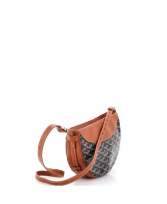 Hirondelle Shoulder Bag Coated Canvas and Leather