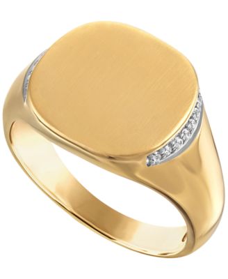 White Diamond Ring (1/10 ct. t.w.) in 14k Gold-Plated Sterling Silver