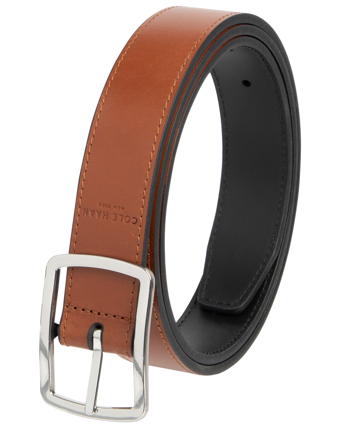 32MM Men's Center-Bar Reversible Leather Belt