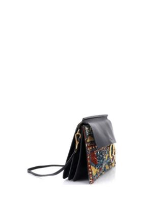 Medium Faye Shoulder Bag Leather and Tapestry