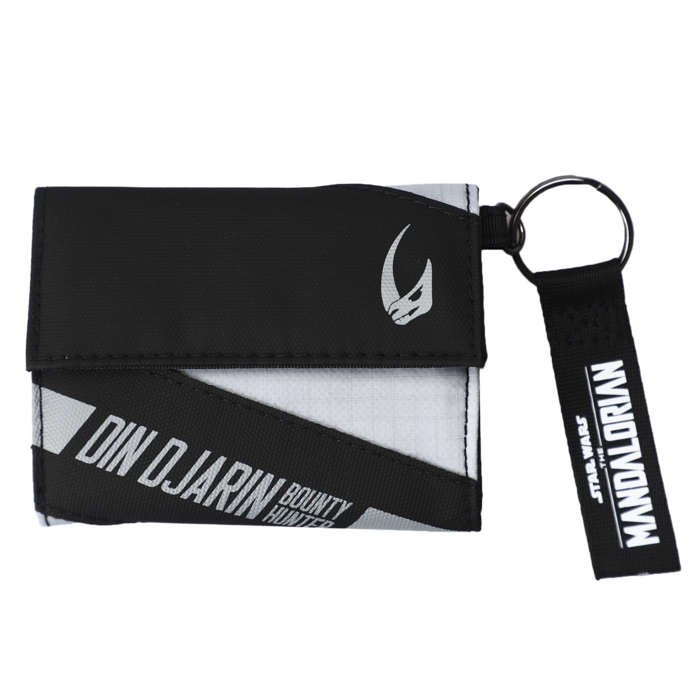 Мужской кошелёк Star Wars: The Mandalorian Din Djarin The Mandalorian Tri-fold Wallet with Keychain Clip, цвет: Чёрный — фото 1