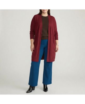 Plus Size Double Knit Sweater Cardigan