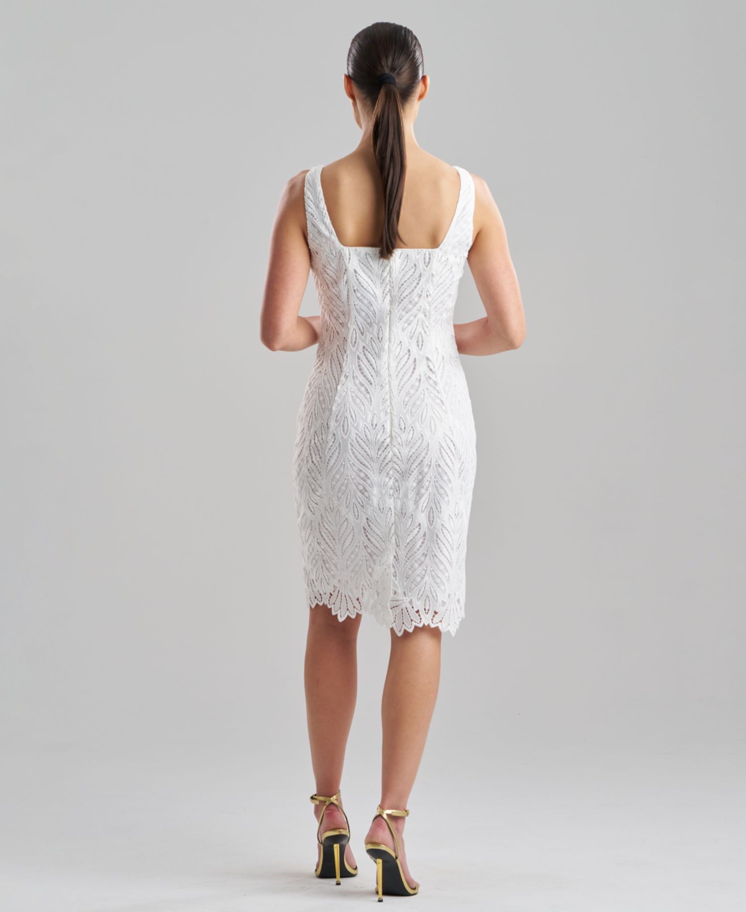Women's Leaflet Lace Square Neck Dress