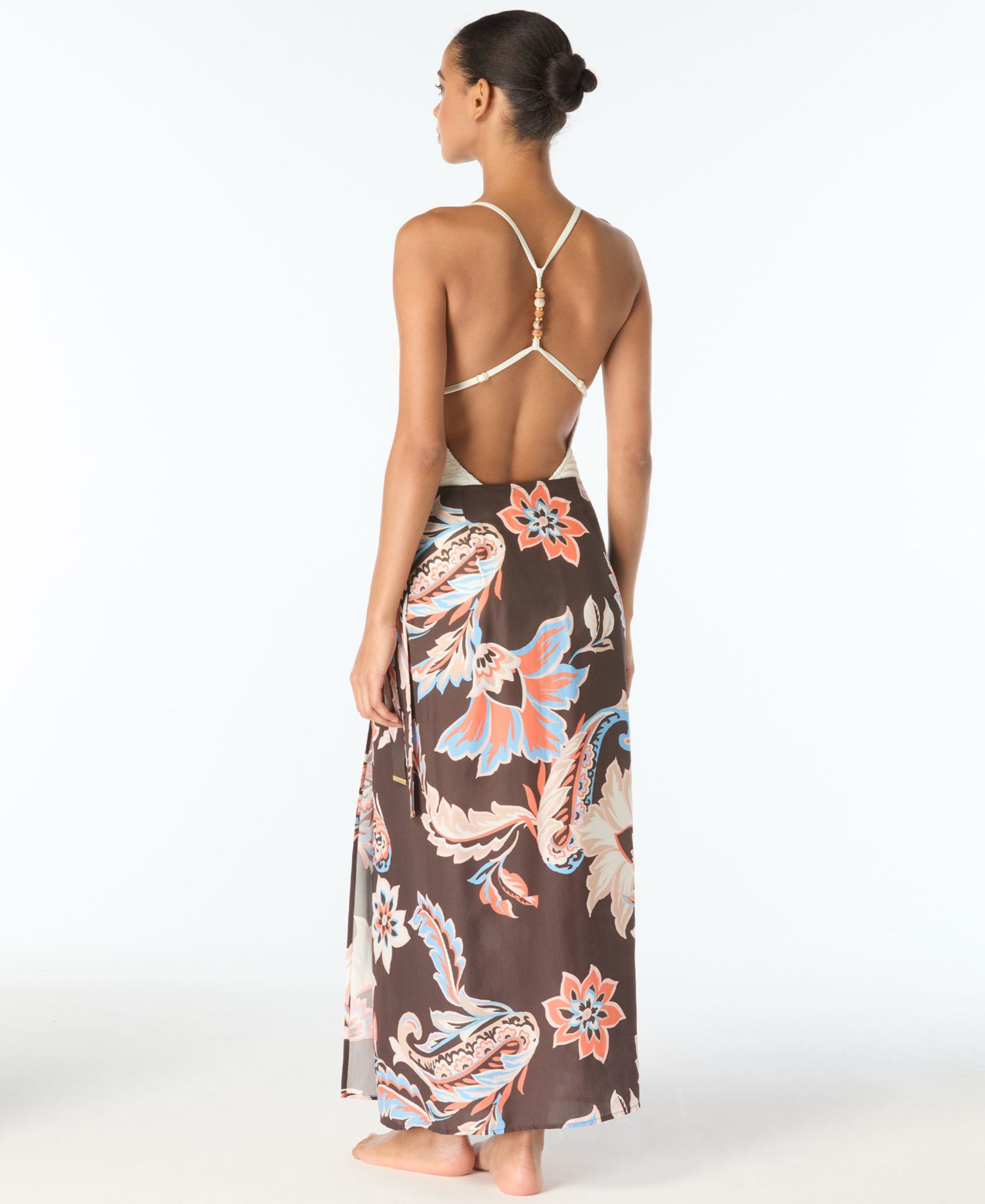 Women's Printed Wrap Swim Maxi Skirt