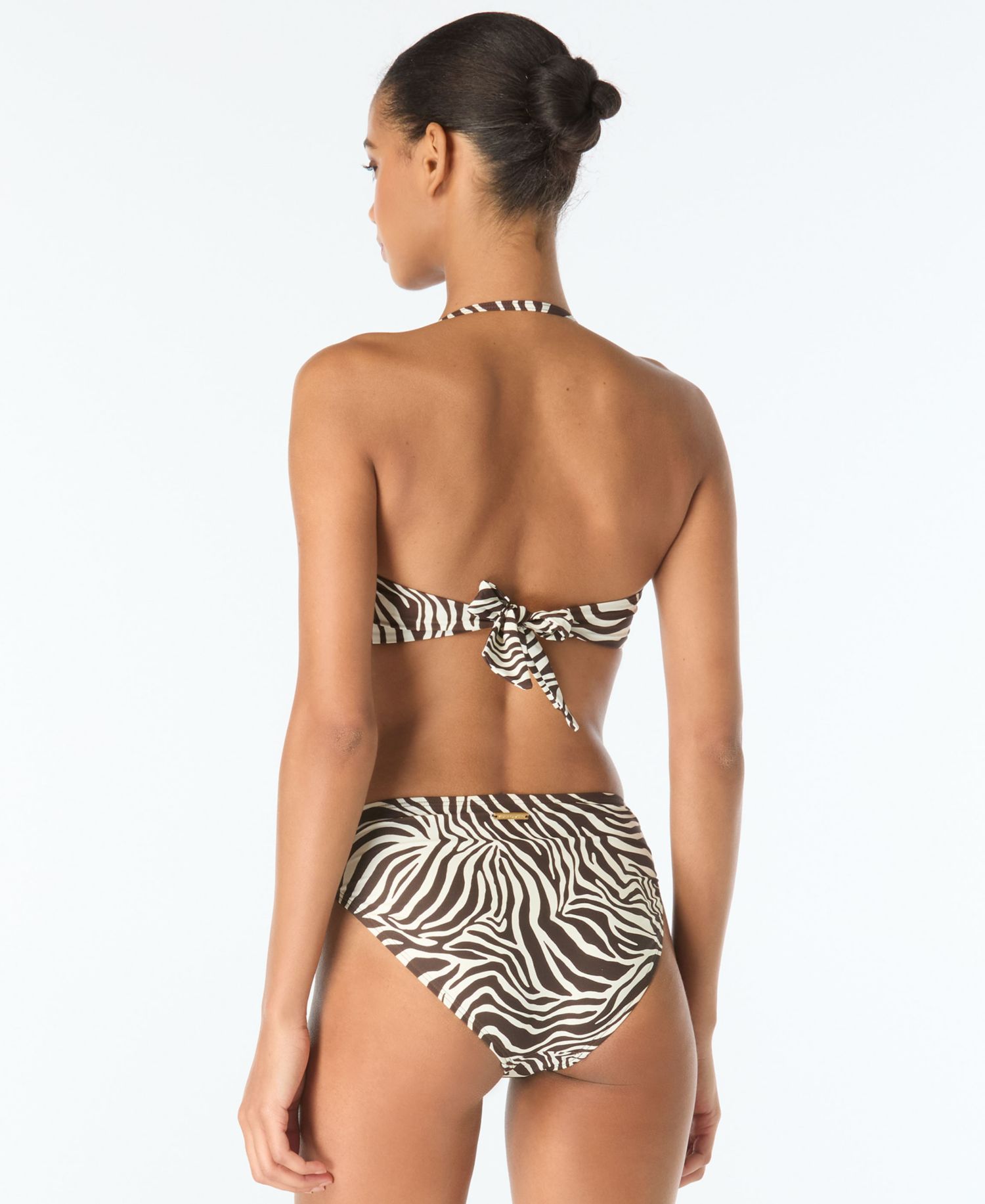 Women's Bandeau Neck Swim Top and Twist Front Bottoms