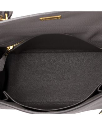 Kelly 25 Handbag Grey Togo with Gold Hardware