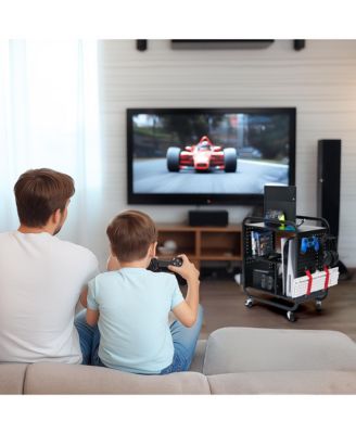 Gaming Station Organizer, Metal Game Controller Holder, Video Game Console Storage Rack, Game Organizer Storage