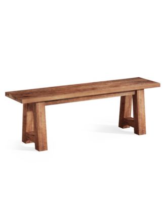 55" Solid Wood Bench, Farmhouse Long Entryway Bench, Bed of Bench