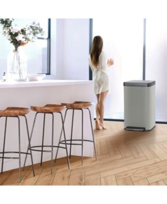 19 Gallon Large Kitchen Trash Can with Soft Close Lid, Liner-Free Stainless Steel Body