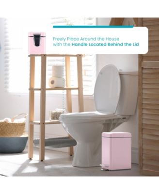 1.3 Gallon Slim Stainless Steel Trash Can with Step on Pedal and Soft Close Lid