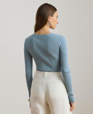 Women's Mini-Cable Crewneck Sweater