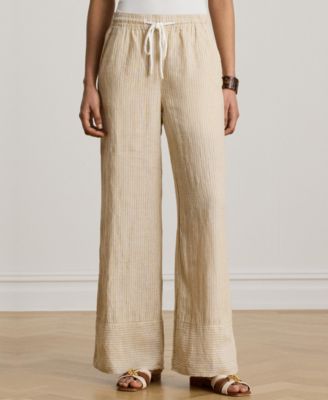 Women's Striped Wide-Leg Pants