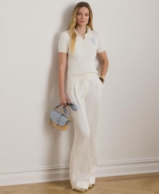 Women's Cable-Knit Polo Shirt