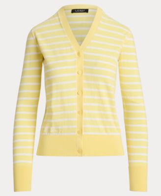 Women's Striped V-Neck Cardigan