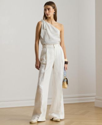 Women's Striped One-Shoulder Blouse