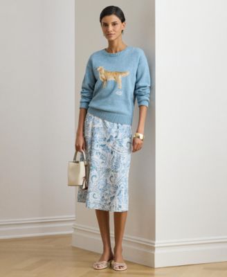 Women's Paisley A-Line Midi Skirt