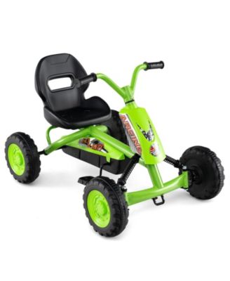 Go Kart for Kids 4 Wheel with Steering Handlebars and Adjustable Seat