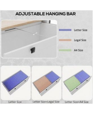 File Cabinet, Lateral Locking Filing Cabinet with 2-Drawer and Adjustable Hanging Bar for Letter/A4/Legal, Home Office Storage Cabinet