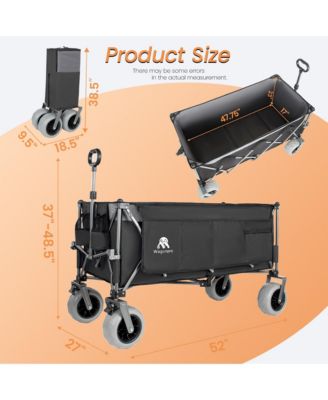 Extended Heavy-Duty Foldable Utility Wagon - All-Terrain Wheels, 560lbs Capacity for Beach, Sports and Garden