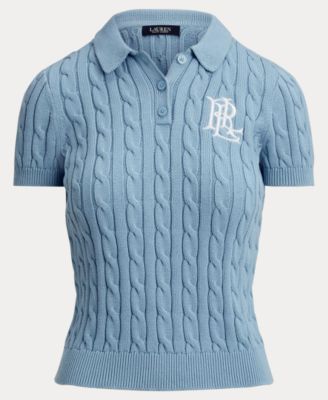 Women's Cable-Knit Polo Shirt