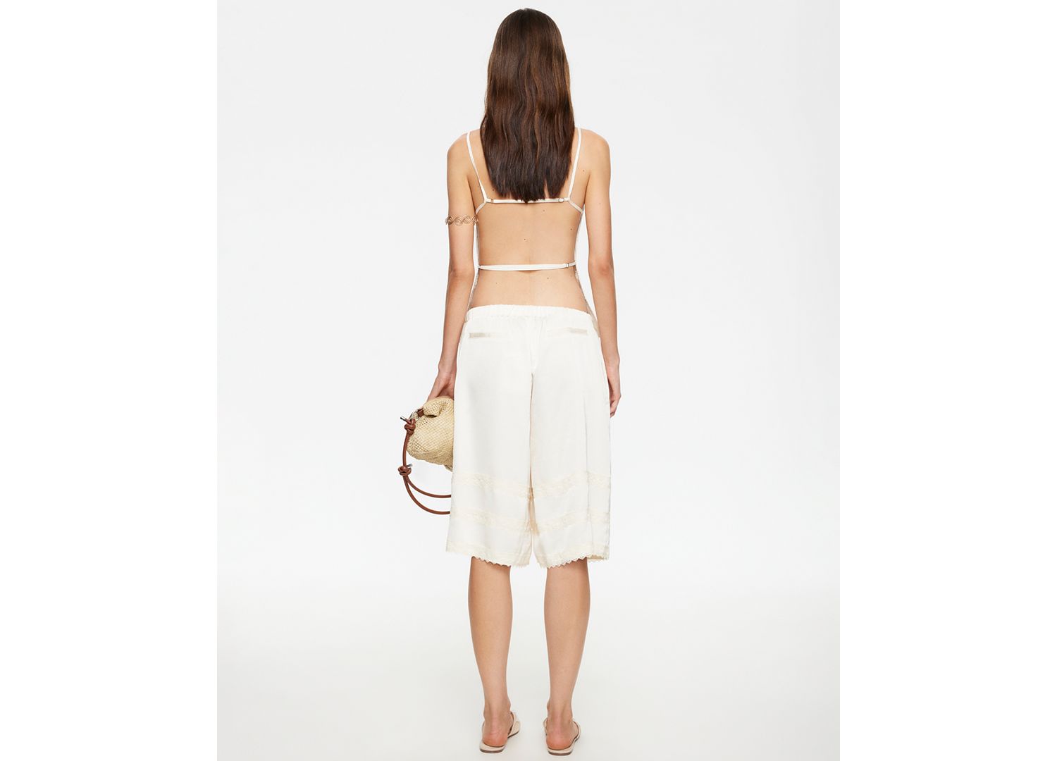 Women's Lace-Trimmed Jort Shorts