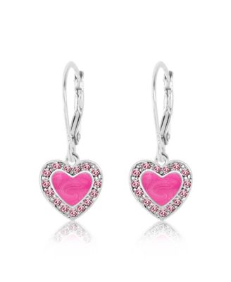 Girls Heart Hypoallergenic Earrings with Sterling Silver Leverbacks