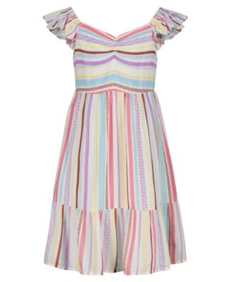 Girls' 7-16 Flutter-Sleeve Sweetheart Neck Dress