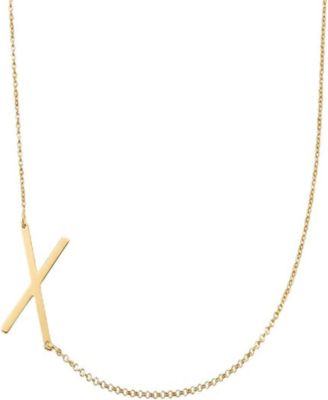 Oak & Luna Sideways Initial Necklace in Gold Plated Sterling Silver - Letter x