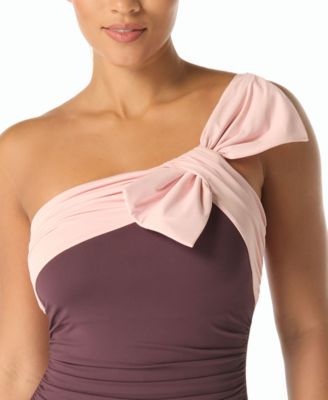 Women's One-Shoulder Bow One-Piece Swimsuit