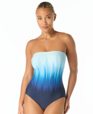 Women's Printed Bandeau One-Piece Swimsuit