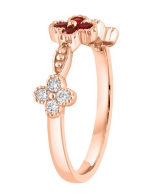 Ruby (1/5 ct. t.w.) & Diamond (1/5 ct. t.w.) Ring in 14k Rose Gold