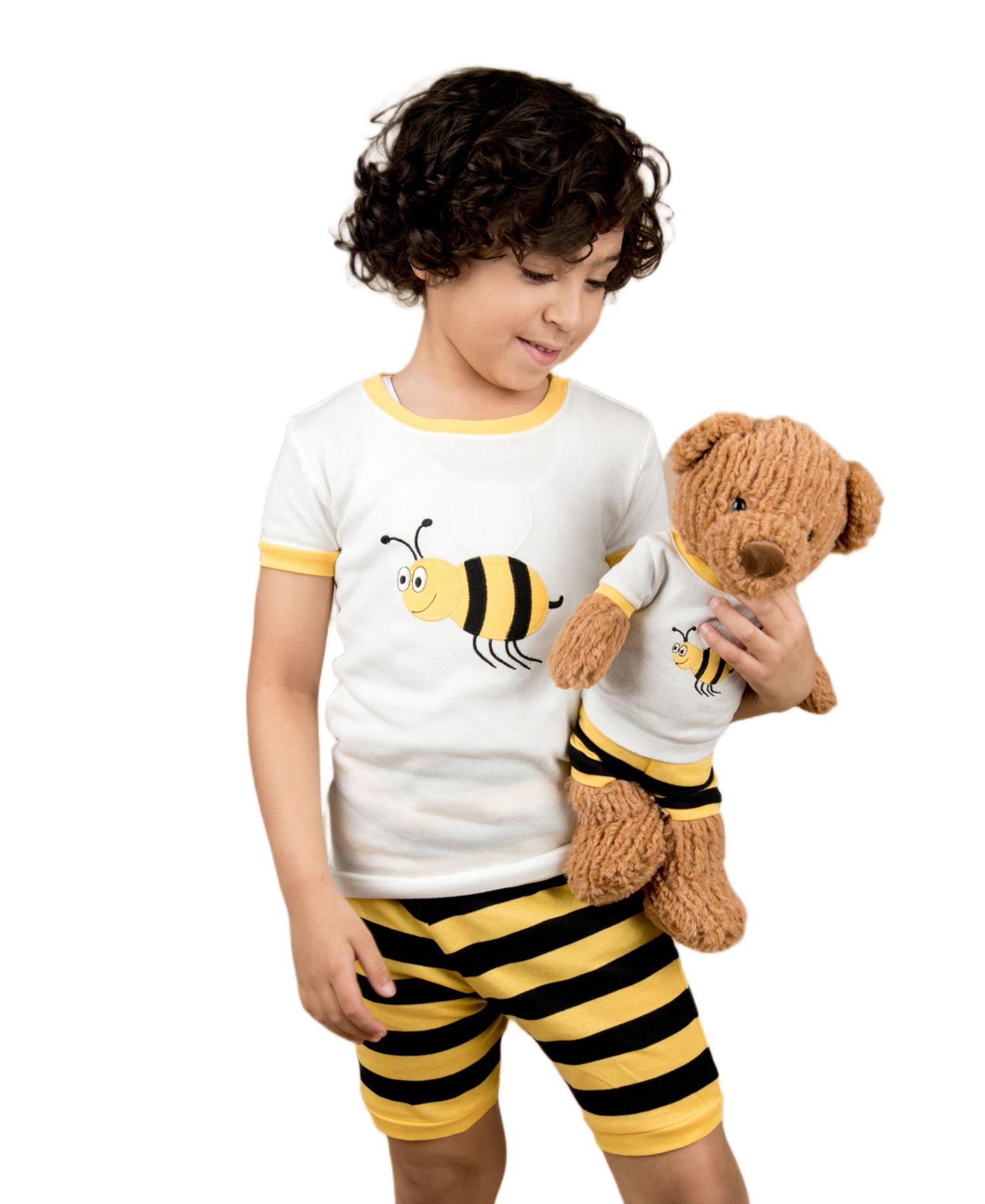 Big Girls Matching Doll Snug-Fit Cotton Short Sleeve Pajamas