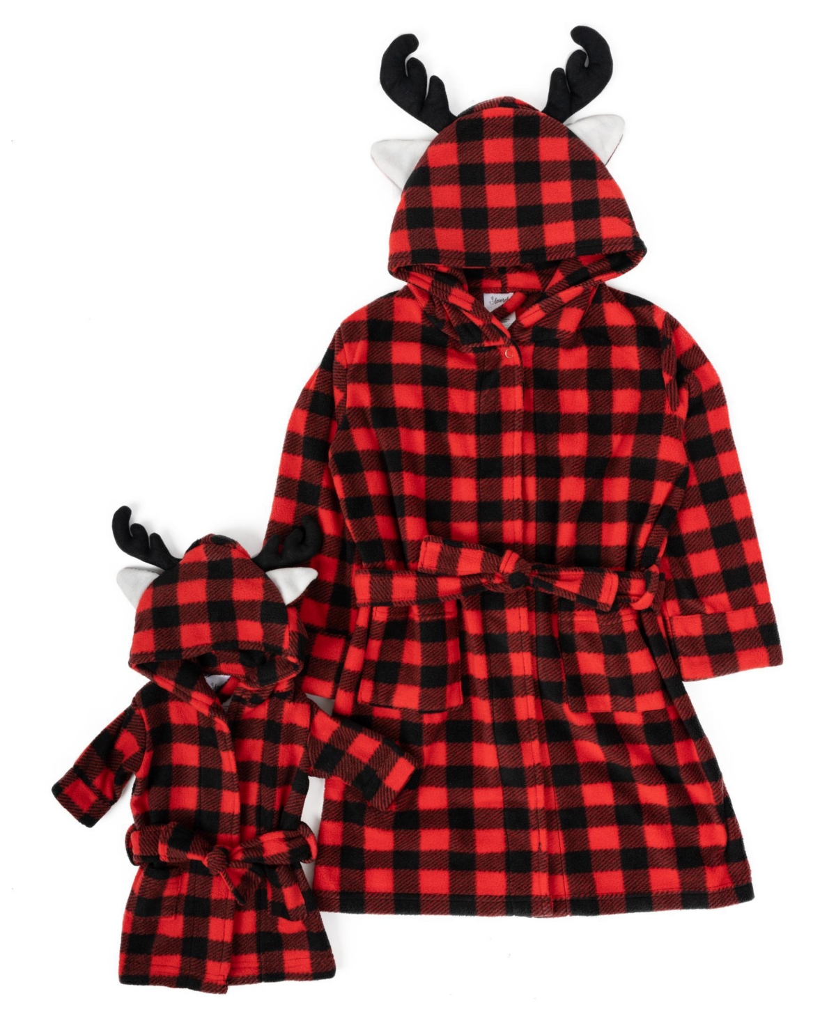 Leveret Toddler Girls Matching Doll Fleece Hooded Robe
