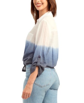 Women's Textured Button-Front Top