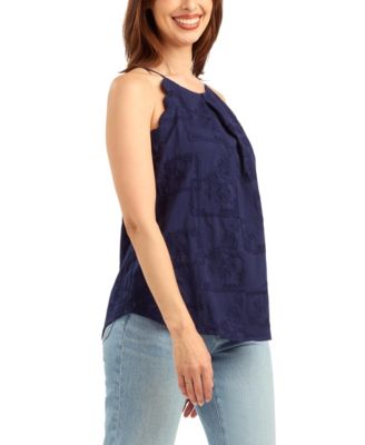 Women's Patchwork Embroidery Halter Neck Top