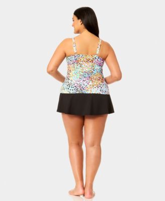 Plus Size Shirred Tankini Top