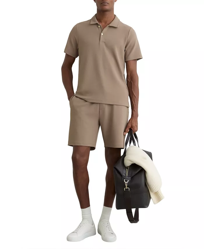 Men's Kennedy Textured Half-Button Polo Shirt - thumbnail 2