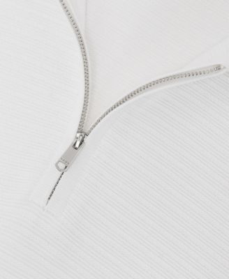 Men's Textured-Knit Half-Zip Polo Shirt