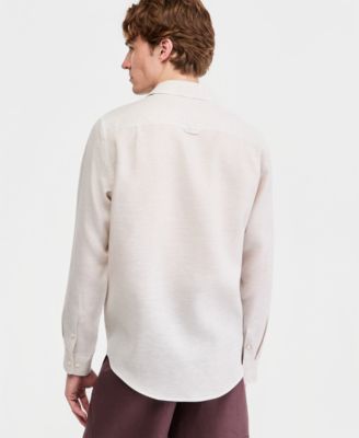 Men's Cross-Dye Linen Long-Sleeve Shirt
