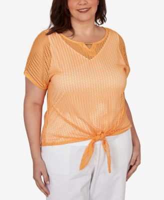 Plus Size Solid Textured Knit Top