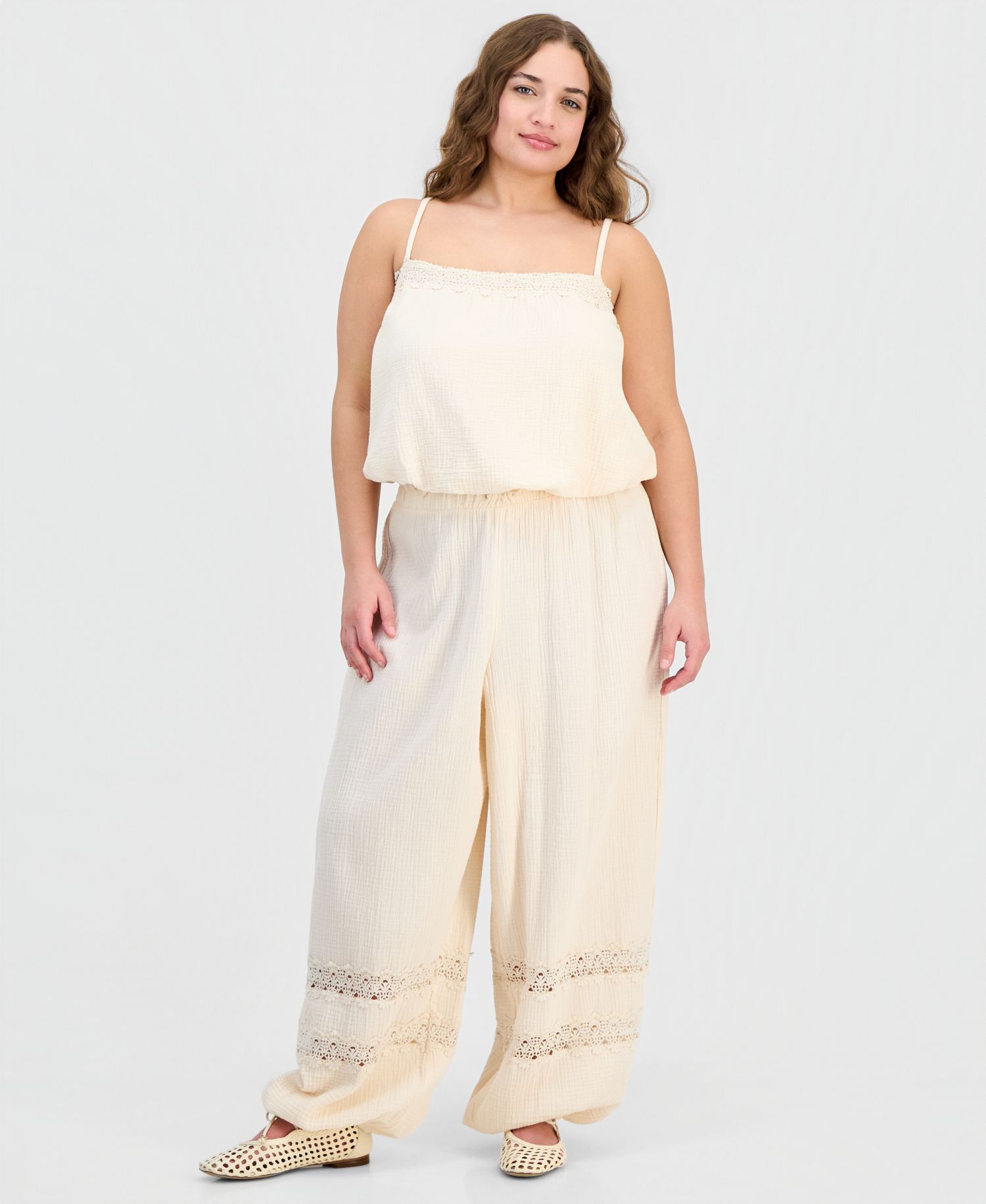 Petite Cotton Gauze Balloon Pants
