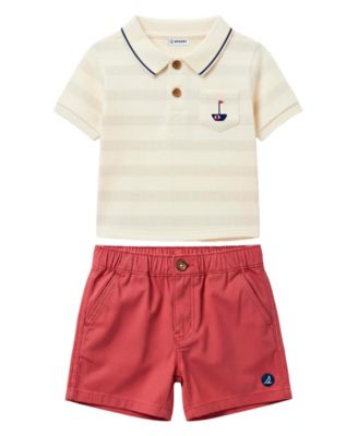 Baby Boys' Short-Sleeve Polo Shirt and Pull-On Shorts, 2-Piece Set