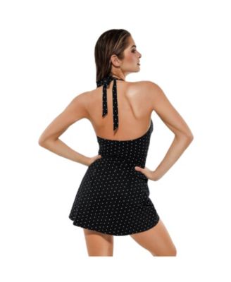 Women's Twist Front Halter Sporty One-piece Swimsuit WSWb61017