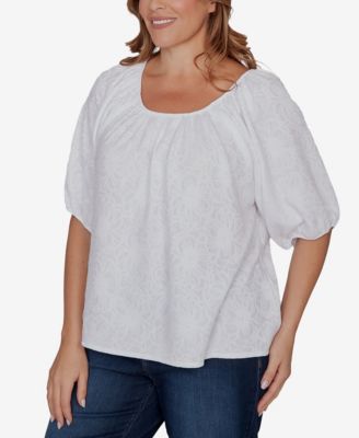 Plus Size Textured Convertible Knit Top