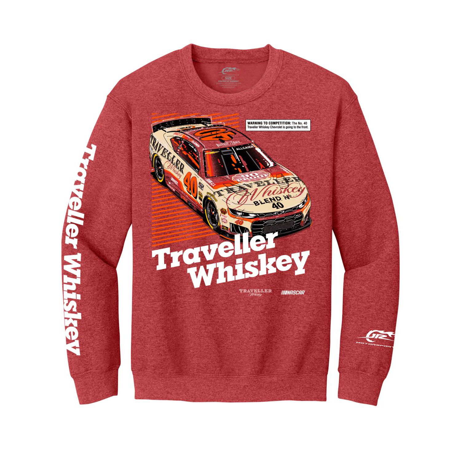 Classic Ink Men's USA Heather Red Justin Allgaier Traveller Whiskey Sweatshirt